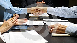 Body language. Gesticulation of hands during negotiations. Business concept. 4k, slow-motion.