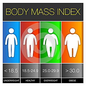 Body Mass Index Infographic Icons. Vector