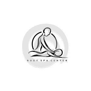 Body massage logo vector illustration