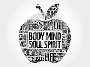 Body Mind Soul Spirit apple word cloud