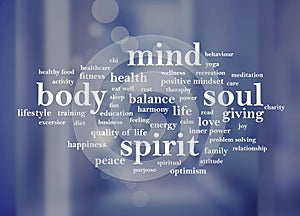 Body Mind Soul Spirit, Motivational Words Quotes Concept photo