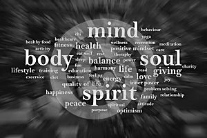 Body Mind Soul Spirit, Motivational Words Quotes Concept