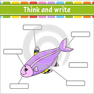 Body part. Learning words. Education developing worksheet. Activity page for study English. Game for children. Funny character.