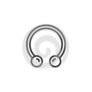 Body piercing jewelry outline icon