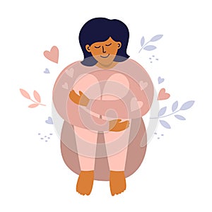 Body positive, self care or love yourself illustration