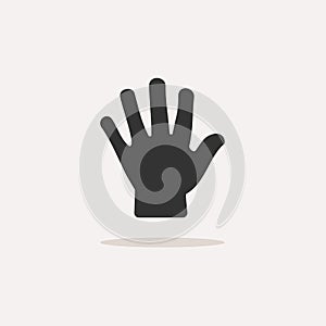 Body senses tact. Hand icon with shadow on beige background photo