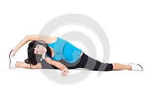 Body stretching sitting on splits photo