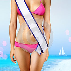 Body with tape of beauty contest