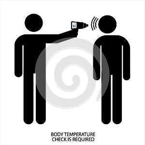 Body Temperature Check is required icon Sign during Covid-19 Outbreak