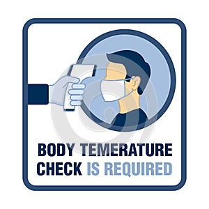 Body temperature check is required sign photo