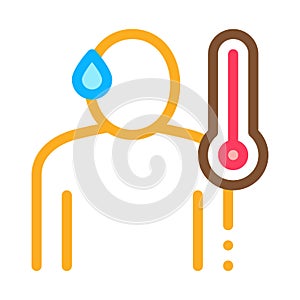 Body Temperature Icon Vector Outline Illustration