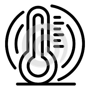 Body temperature test icon, outline style