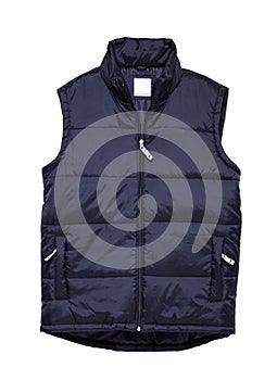 body warmer vest jacket blue isolated on white background