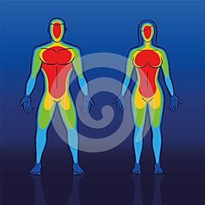 Body Warmth Thermogram Woman Man