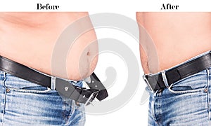 Before and After Body Young Man Fat Belly photo