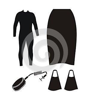 Bodyboard equipment - silhouette