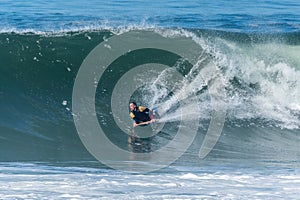 Bodyboarder in action