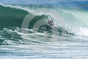 Bodyboarder in action