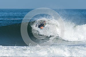 Bodyboarder in action