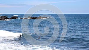 Bodyboarder / surfer and beach - Ocean, waves, surfing