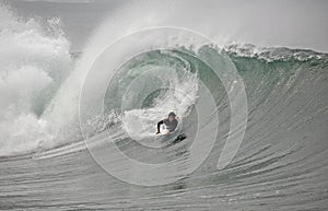 Bodyboarder in the wave