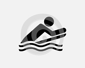 Bodyboarding Icon Body Boarding Surf Surfing Surfer Ride Wave Vector Black White Silhouette Symbol Sign Graphic Clipart