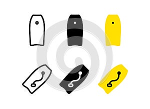 Bodyboarding icon,  line color vector illustration