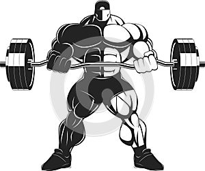 Bodybuilder with a barbell