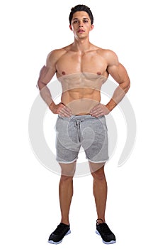 Bodybuilder bodybuilding muscles standing whole body portrait st