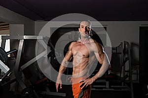 Bodybuilder Flexing Muscles