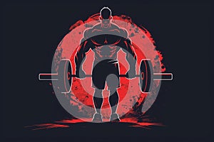Bodybuilder lifting weights with grunge background