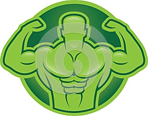 Bodybuilder model illustration