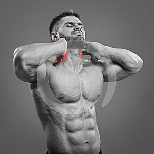 Bodybuilder neck pain