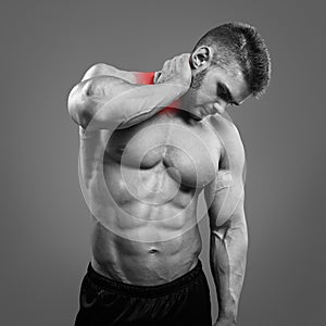 Bodybuilder neck pain