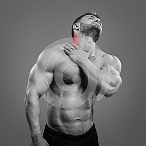 Bodybuilder neck pain