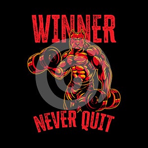 Bodybuilder Pitbull Gym Winner Never Quit