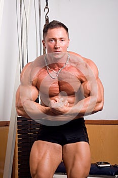 Bodybuilder posing