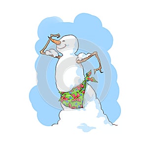 Bodybuilder snowman