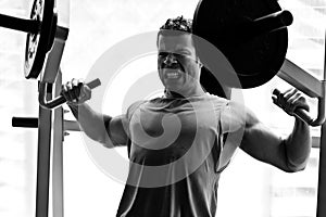 Bodybuilder training gym