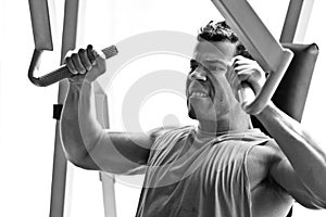 Bodybuilder training gym