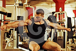 Bodybuilder training gym