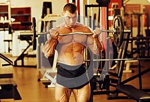 Bodybuilder training gym