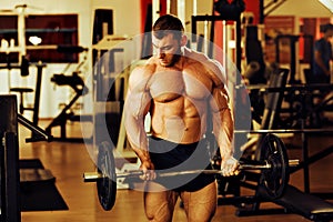 Bodybuilder training gym