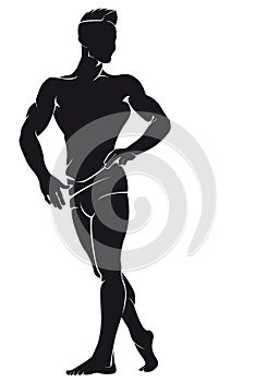 Bodybuilder. Vector silhouette