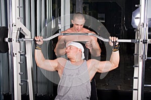 Bodybuilders training