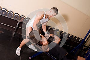 Bodybuilders training