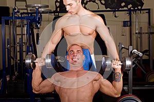 Bodybuilders training