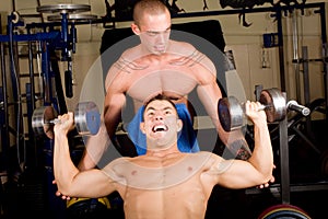 Bodybuilders training