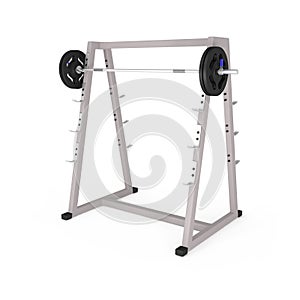 Bodybuilding Equipment in Gym isolated on white