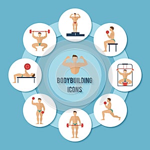 Bodybuilding Icons Set